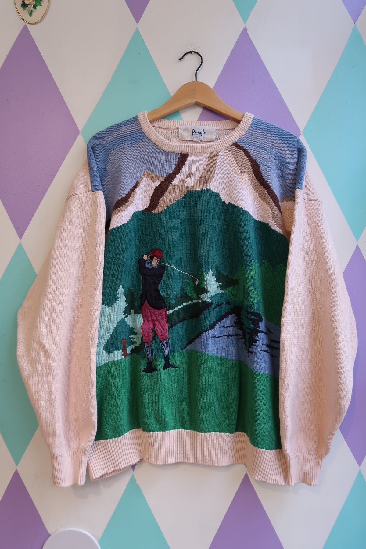 Vintage 90s Golf Scene Sweater