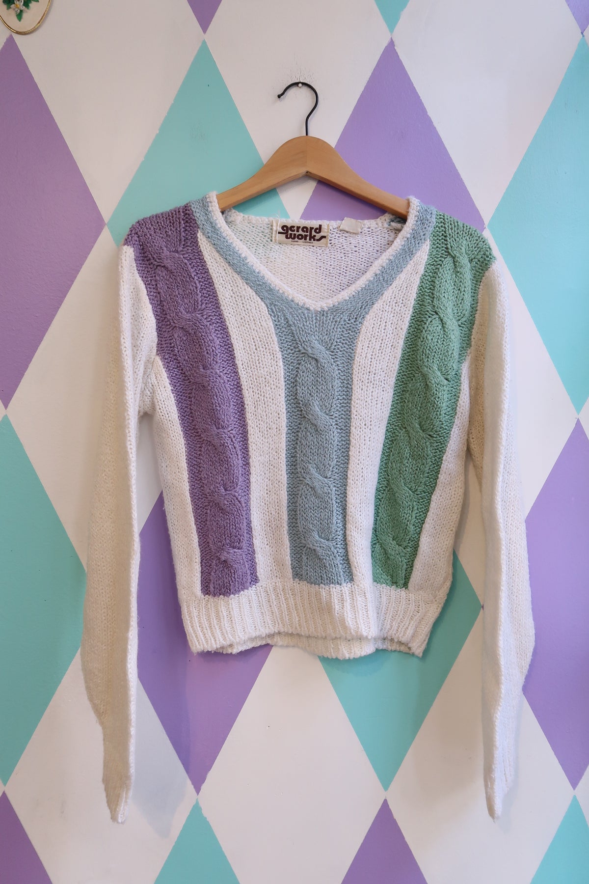 Vintage 70s Cropped Cable Knit Sweater