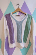 Vintage 70s Cropped Cable Knit Sweater