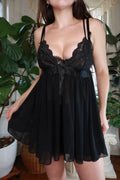 Vintage Y2K Victoria's Secret Black Lace Babydoll Nightgown