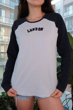 Load image into Gallery viewer, Vintage 2000s GAP London raglan long sleeve tee with classic Y2K graphic design, women's casual top by Elektra Vintage.
