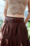 Vintage Brown Tooled Leather Belt