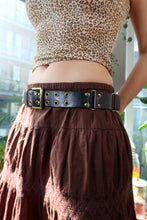 Load image into Gallery viewer, Vintage Brown Leather Grommet Belt
