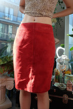 Load image into Gallery viewer, NWT Vintage Express Cherry Red Suede Pencil Skirt
