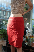 Load image into Gallery viewer, NWT Vintage Express Cherry Red Suede Pencil Skirt
