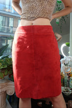Load image into Gallery viewer, NWT Vintage Express Cherry Red Suede Pencil Skirt
