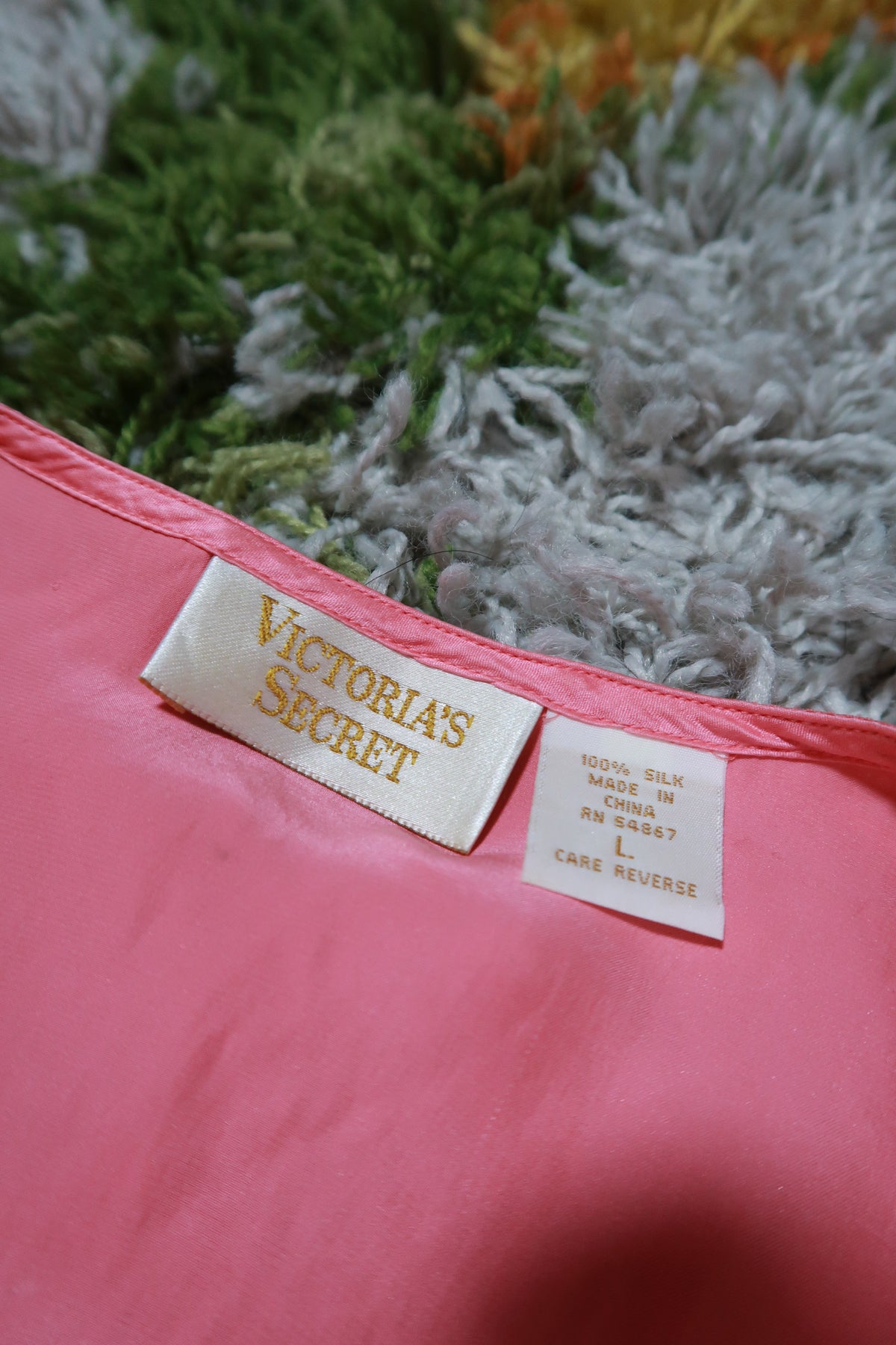 Vintage Gold Label Victoria's Secret Pink Silk Satin Nightshirt