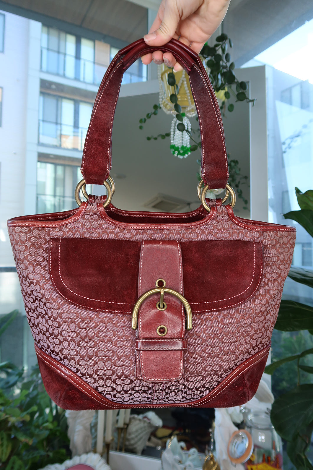 Vintage Coach Soho Signature Monogram Mini Tote Bag (Style 7081)