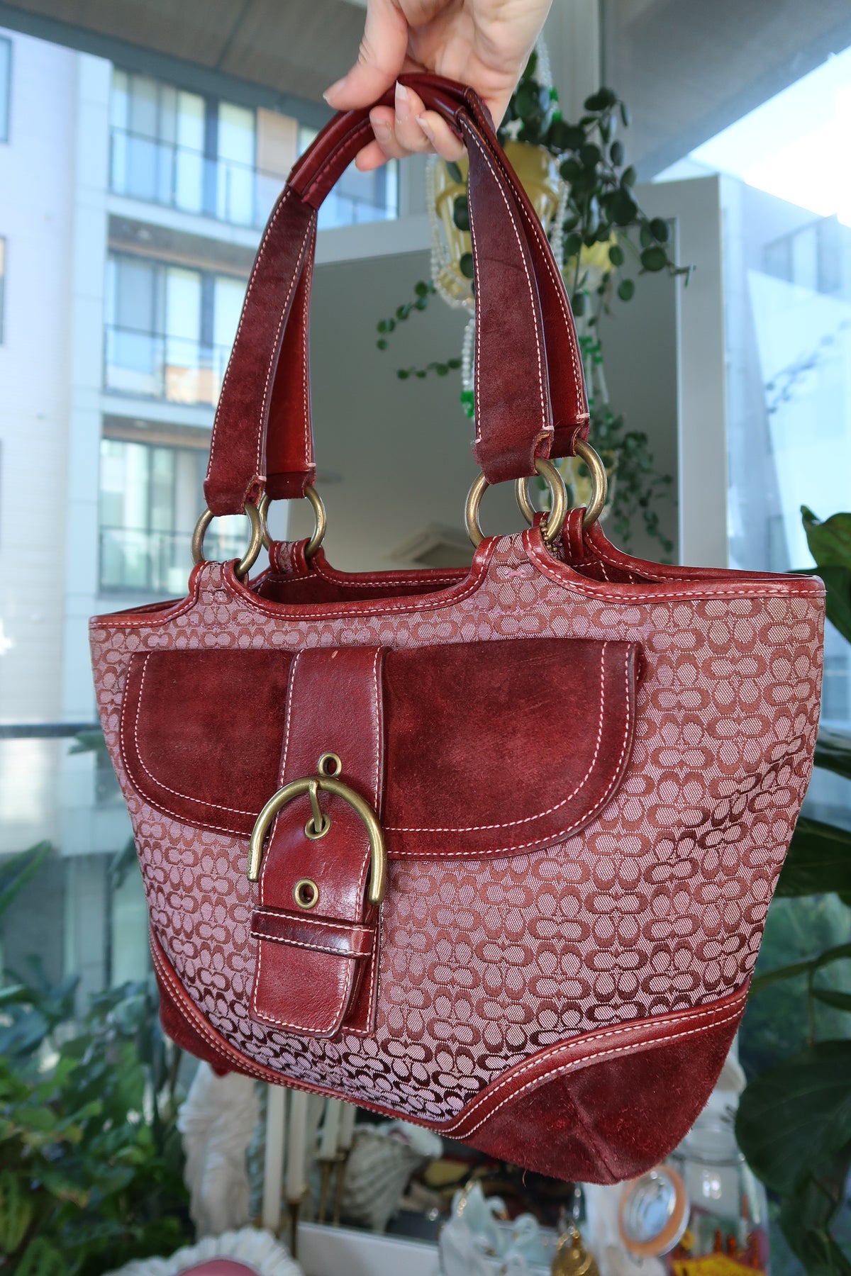 Vintage Coach Soho Signature Monogram Mini Tote Bag (Style 7081)