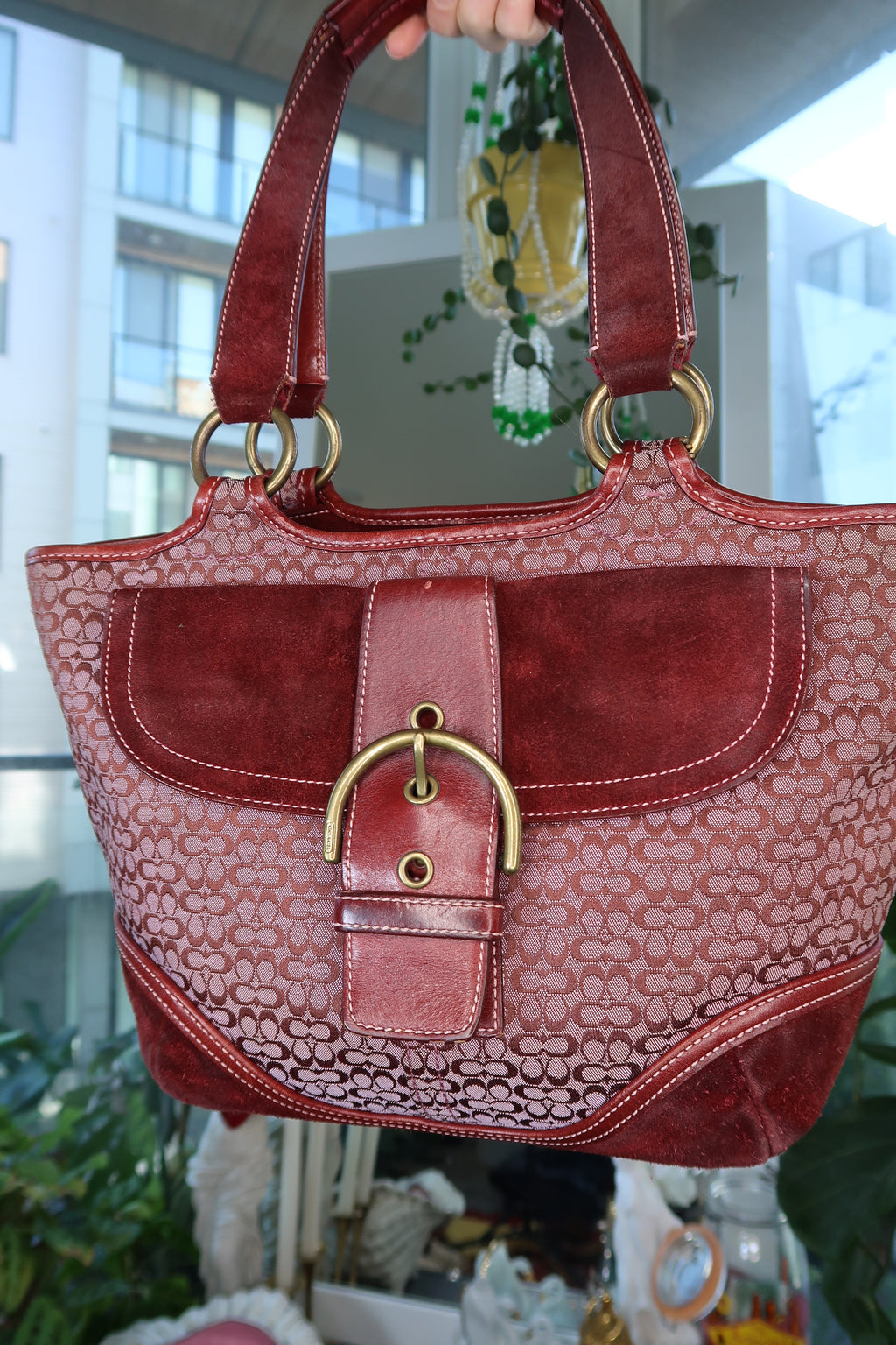Vintage Coach Soho Signature Monogram Mini Tote Bag (Style 7081)