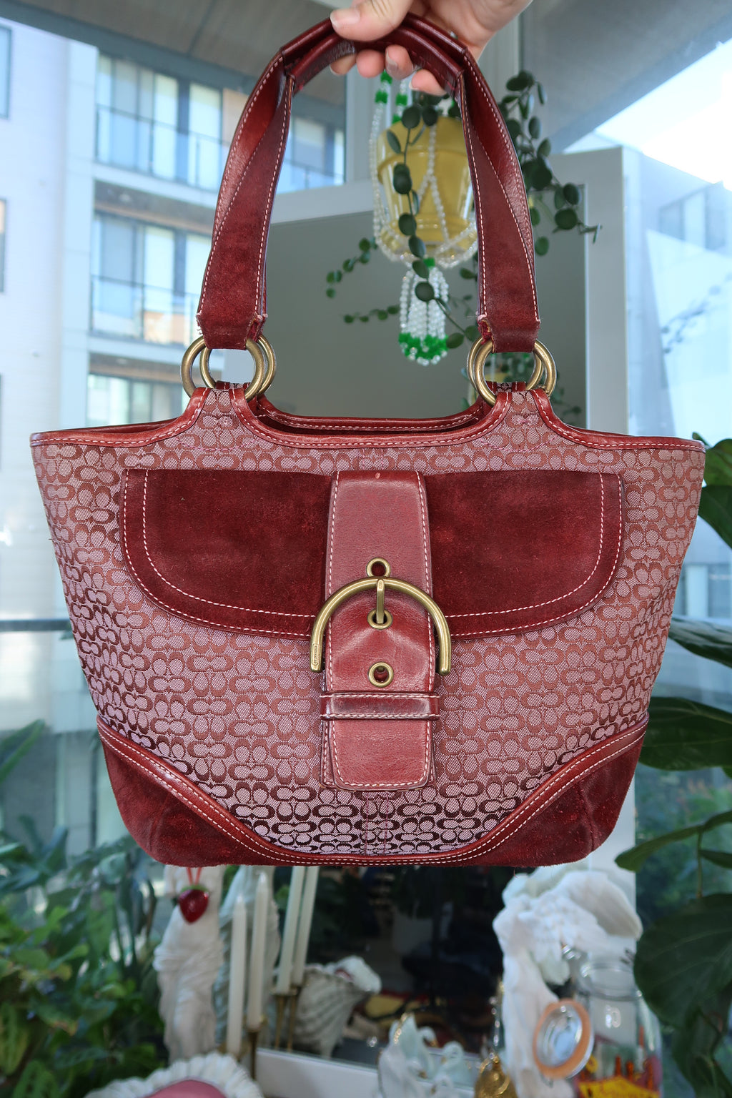 Vintage Coach Soho Signature Monogram Mini Tote Bag (Style 7081)