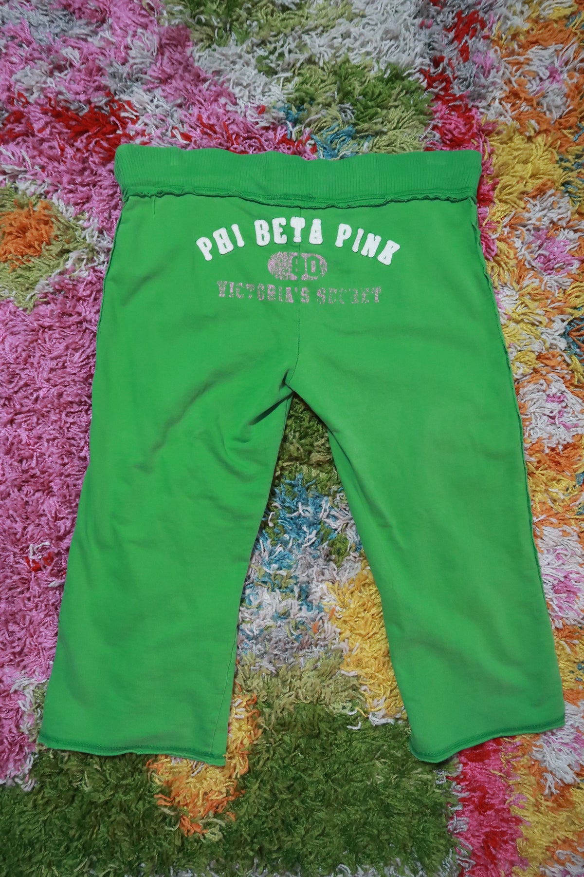 Vintage Y2K Victoria's Secret Phi Beta PINK Green Capri Sweatpants
