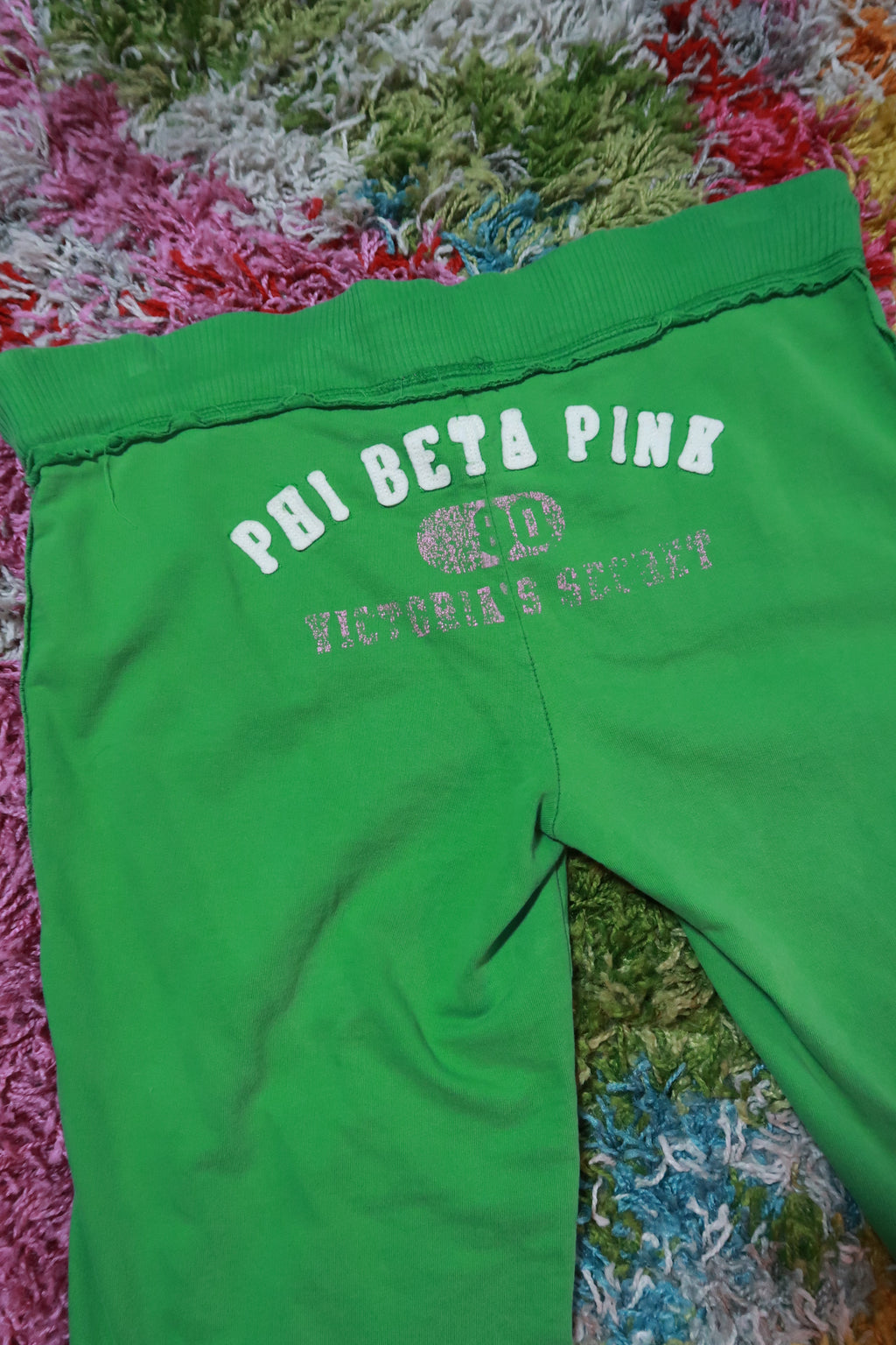 Vintage Y2K Victoria's Secret Phi Beta PINK Green Capri Sweatpants