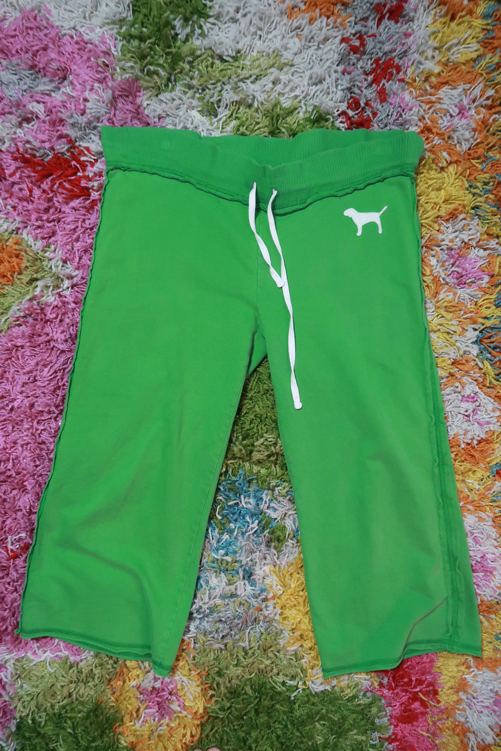 Vintage Y2K Victoria's Secret Phi Beta PINK Green Capri Sweatpants