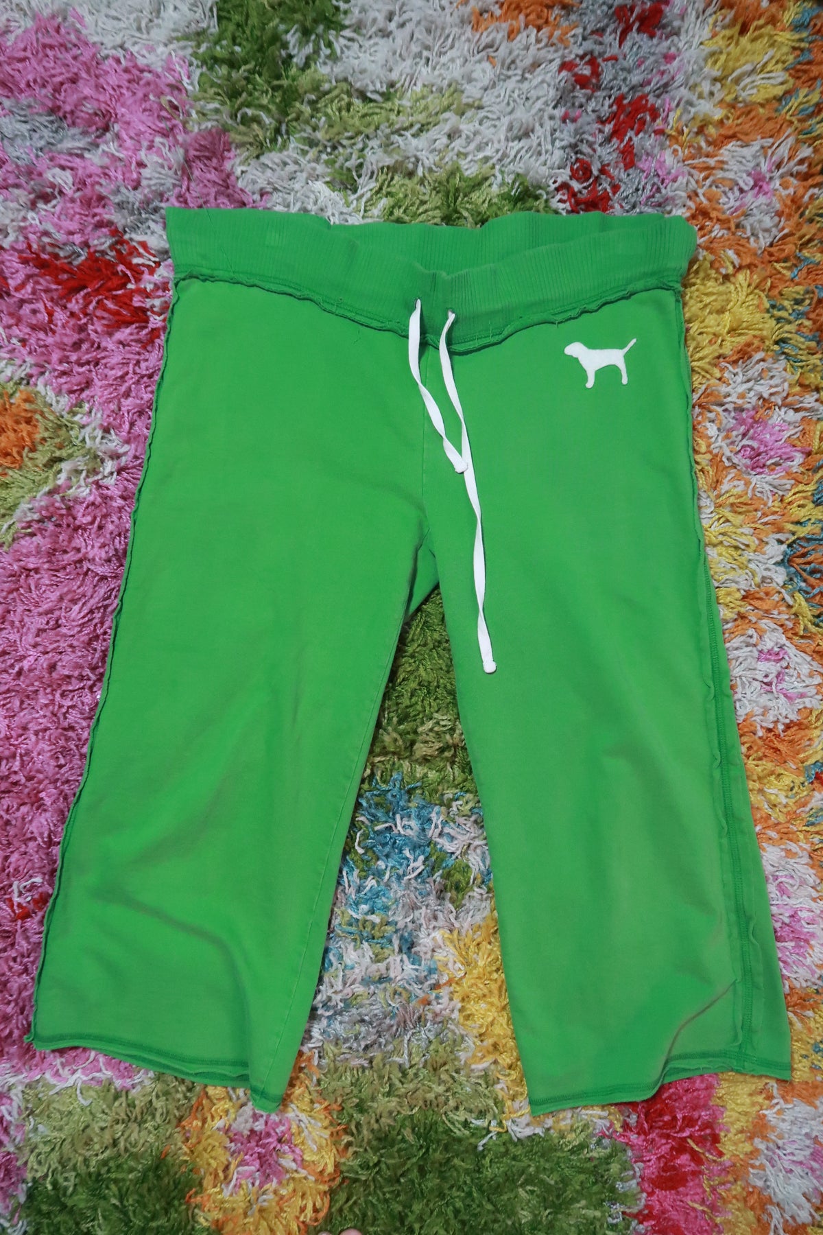 Vintage Y2K Victoria's Secret Phi Beta PINK Green Capri Sweatpants