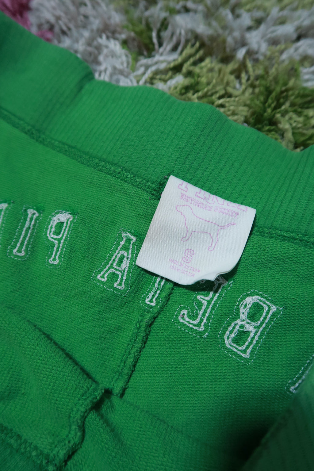Vintage Y2K Victoria's Secret Phi Beta PINK Green Capri Sweatpants