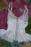 Vintage Y2K Victoria's Secret 100% Silk Ivory Embroidered Lace Babydoll Top