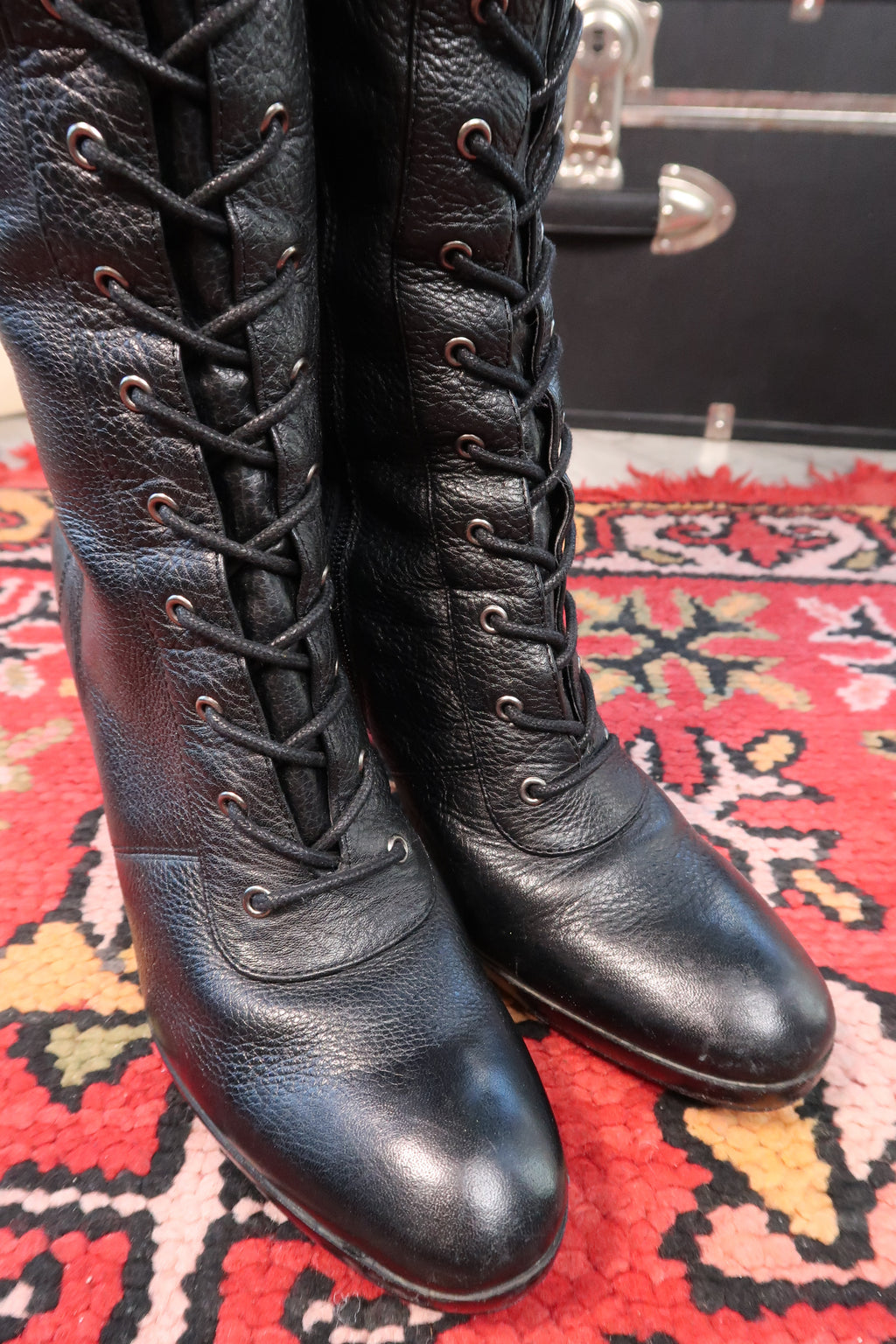Vintage Nine West Lace-Up Leather Boots