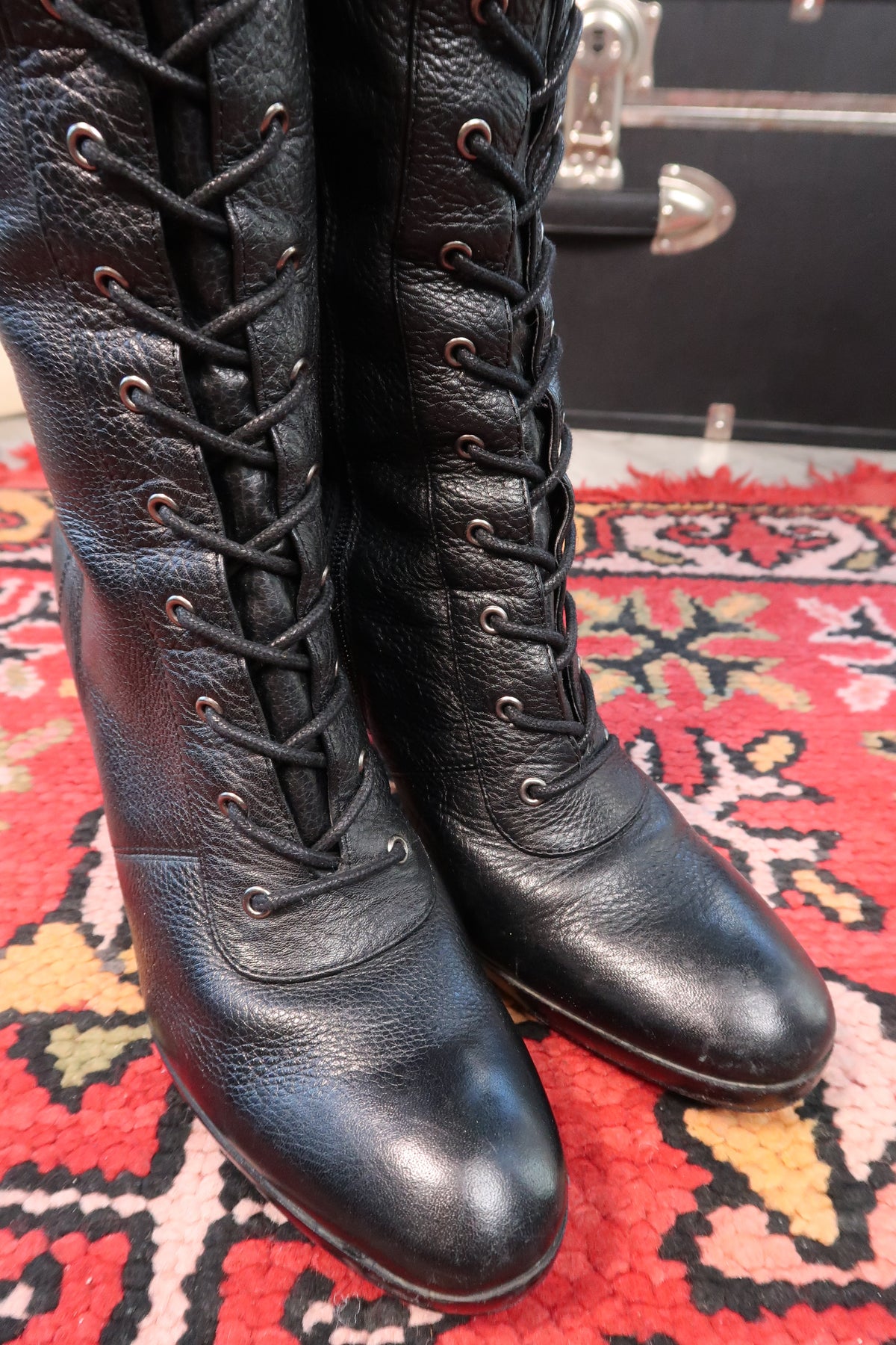 Vintage Nine West Lace-Up Leather Boots