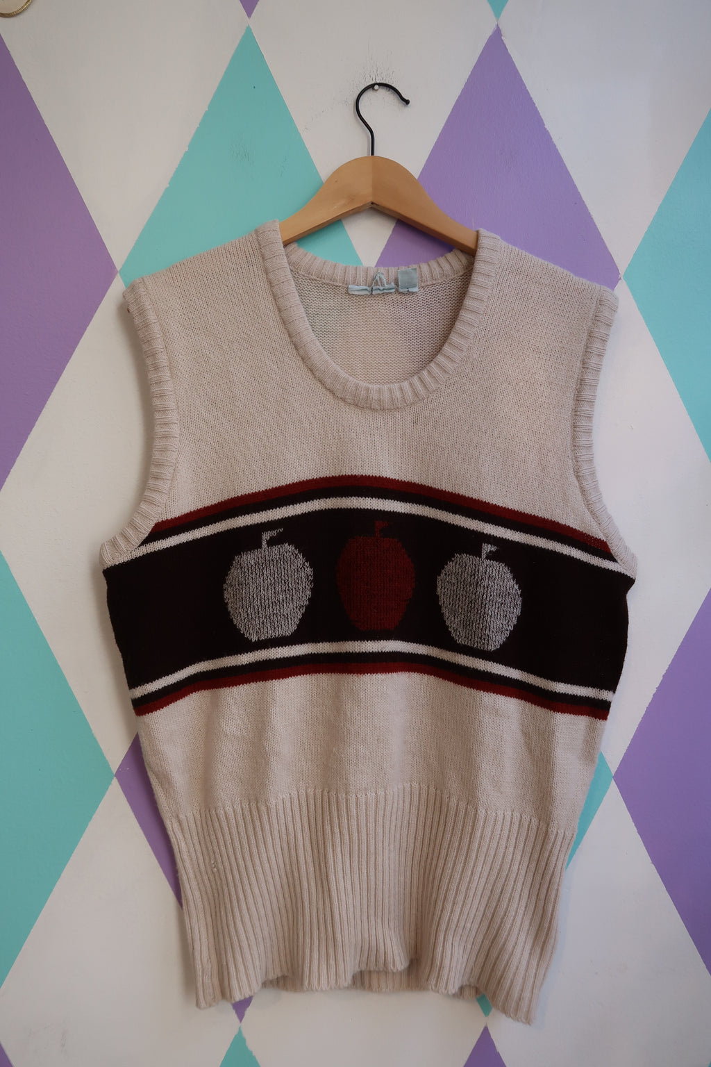 Vintage 1970s Apple Knit Sweater Vest