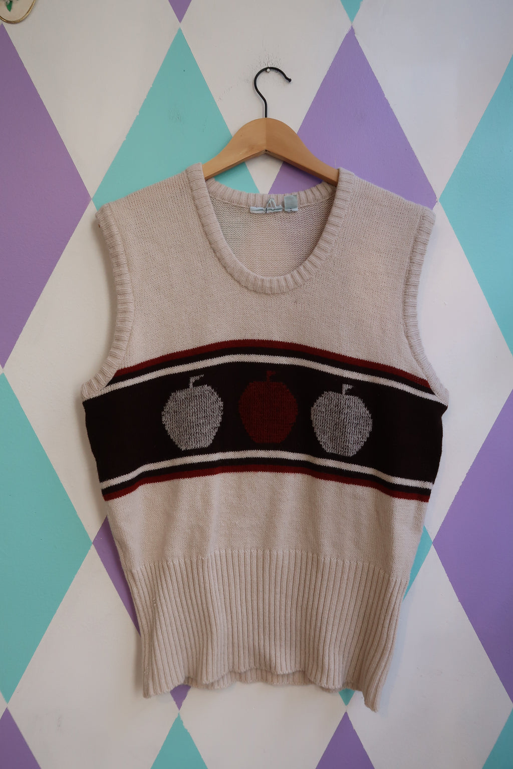 Vintage 1970s Apple Knit Sweater Vest