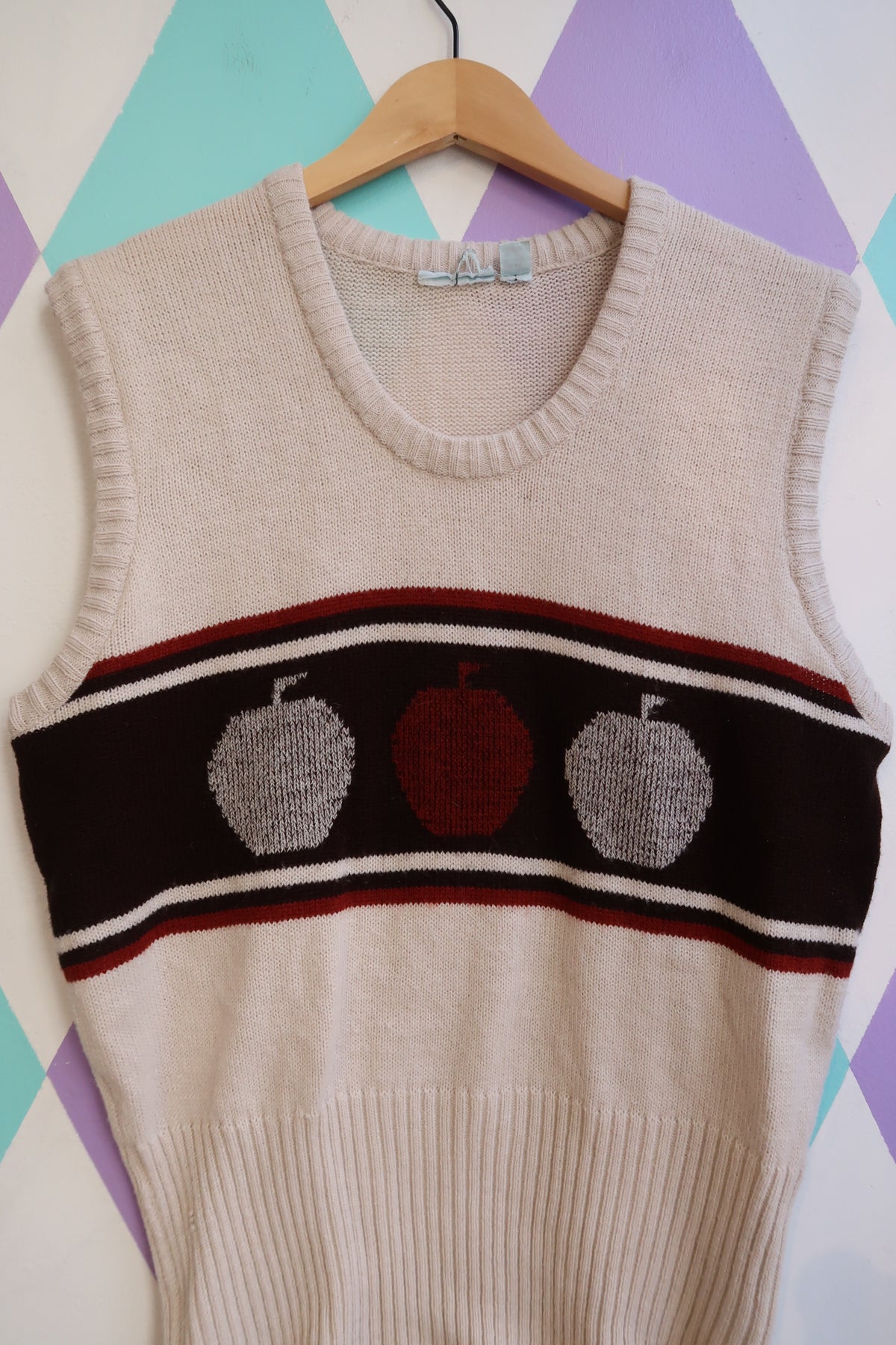 Vintage 1970s Apple Knit Sweater Vest
