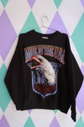 Men's vintage Eagle graphic crewneck sweatshirt by Elektra Vintage, made in the USA, featuring a bold eagle design on soft cotton fabric.