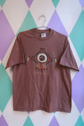 Men's brown vintage Lake Havasu graphic tee with southwest tribal print by Elektra Vintage, casual men's top with vibrant design.