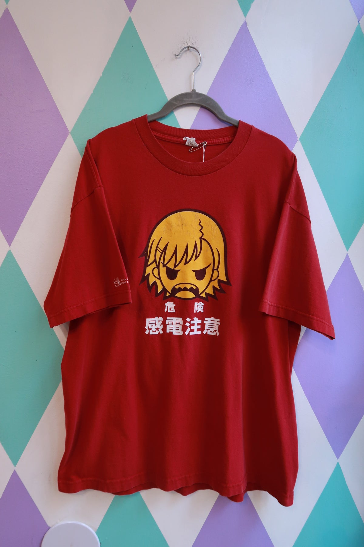 Vintage Y2K Japanese Warning Graphic Anime T Shirt