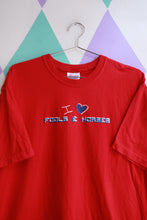 Load image into Gallery viewer, Men's vintage 2000s Elektra Vintage "I Love Fools &amp; Horses" graphic T-shirt with bold print and classic fit.
