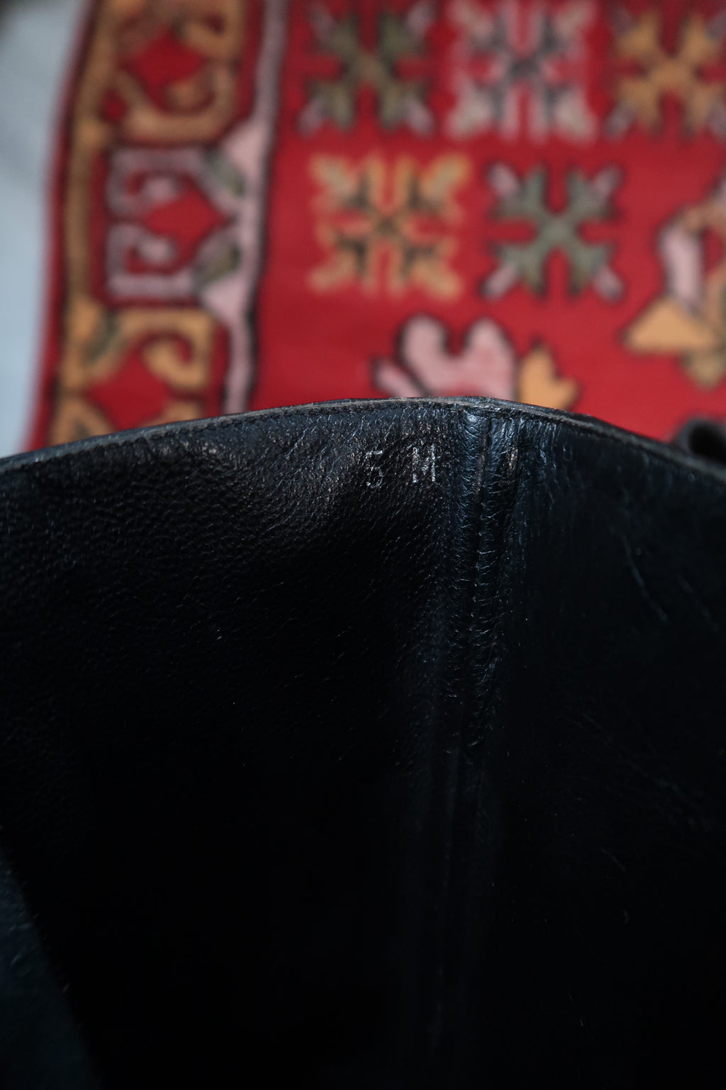 Vintage Via Spiga Black Leather Square Toe Boots