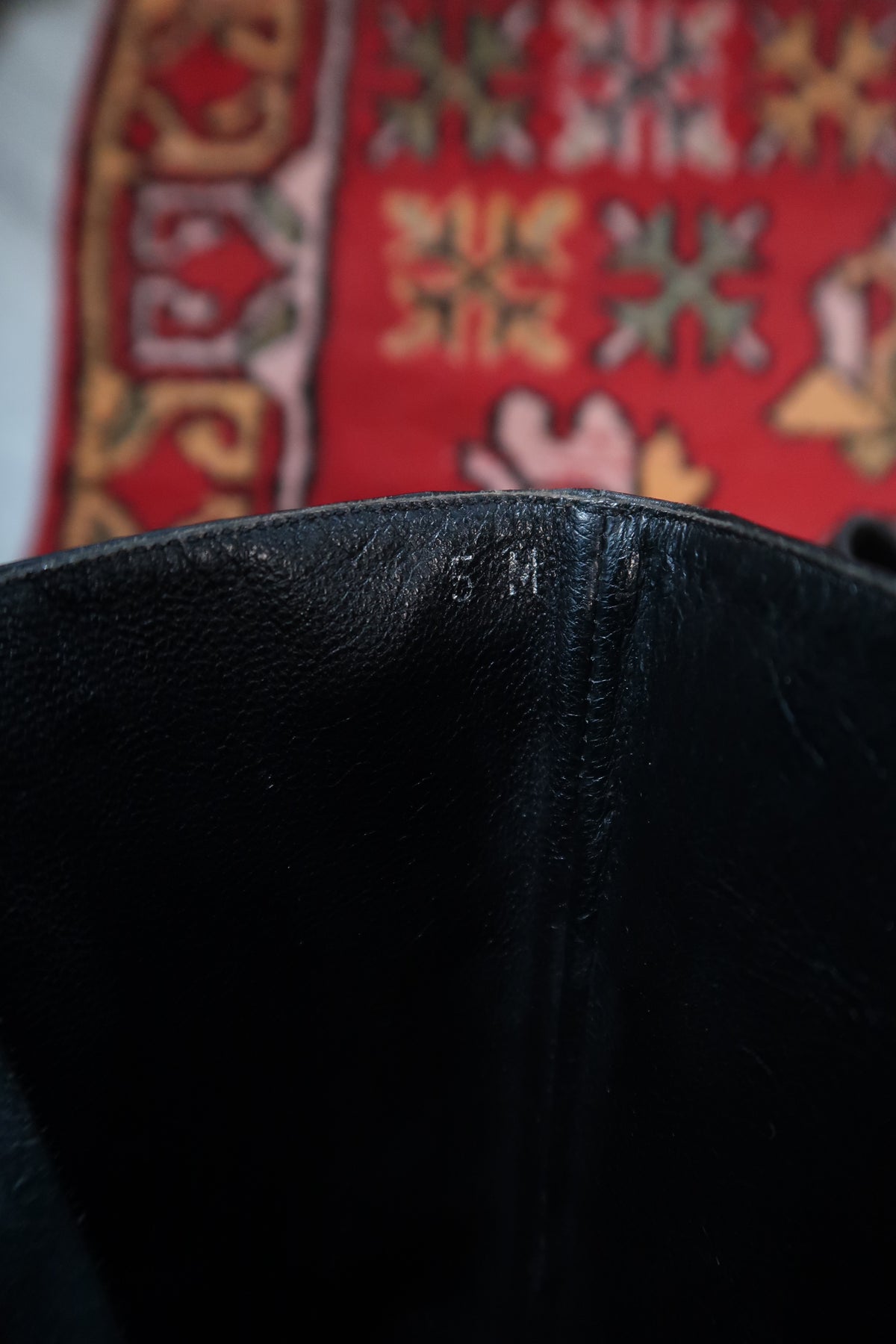 Vintage Via Spiga Black Leather Square Toe Boots