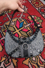 Load image into Gallery viewer, Vintage Y2K Baby Phat Monogram Denim Shoulder Bag with Studded Trim
