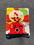 70s Vintage Bubblegum Machine Latch Hook Rug - Elektra Vintage