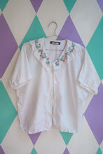 Load image into Gallery viewer, Vintage Embroidered Floral Collar Blouse
