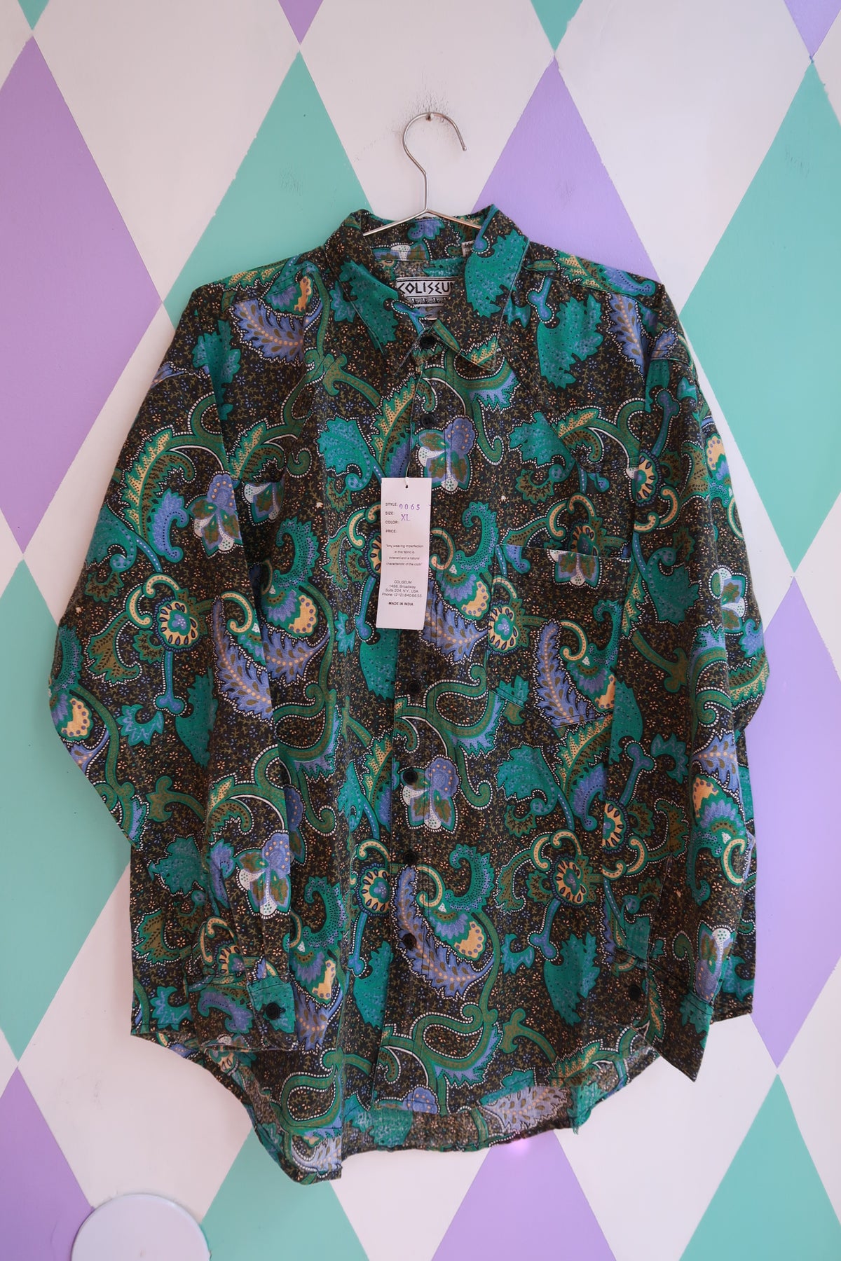 NWT Vintage 90s Paisley Button Up Blouse NWT