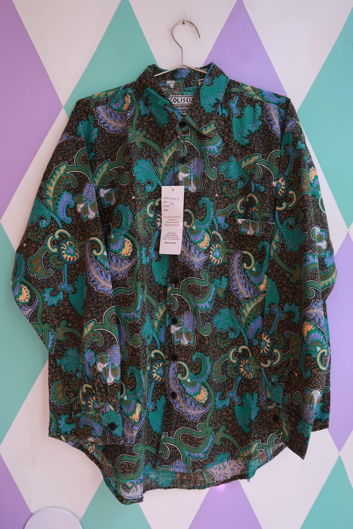 NWT Vintage 90s Paisley Button Up Blouse NWT