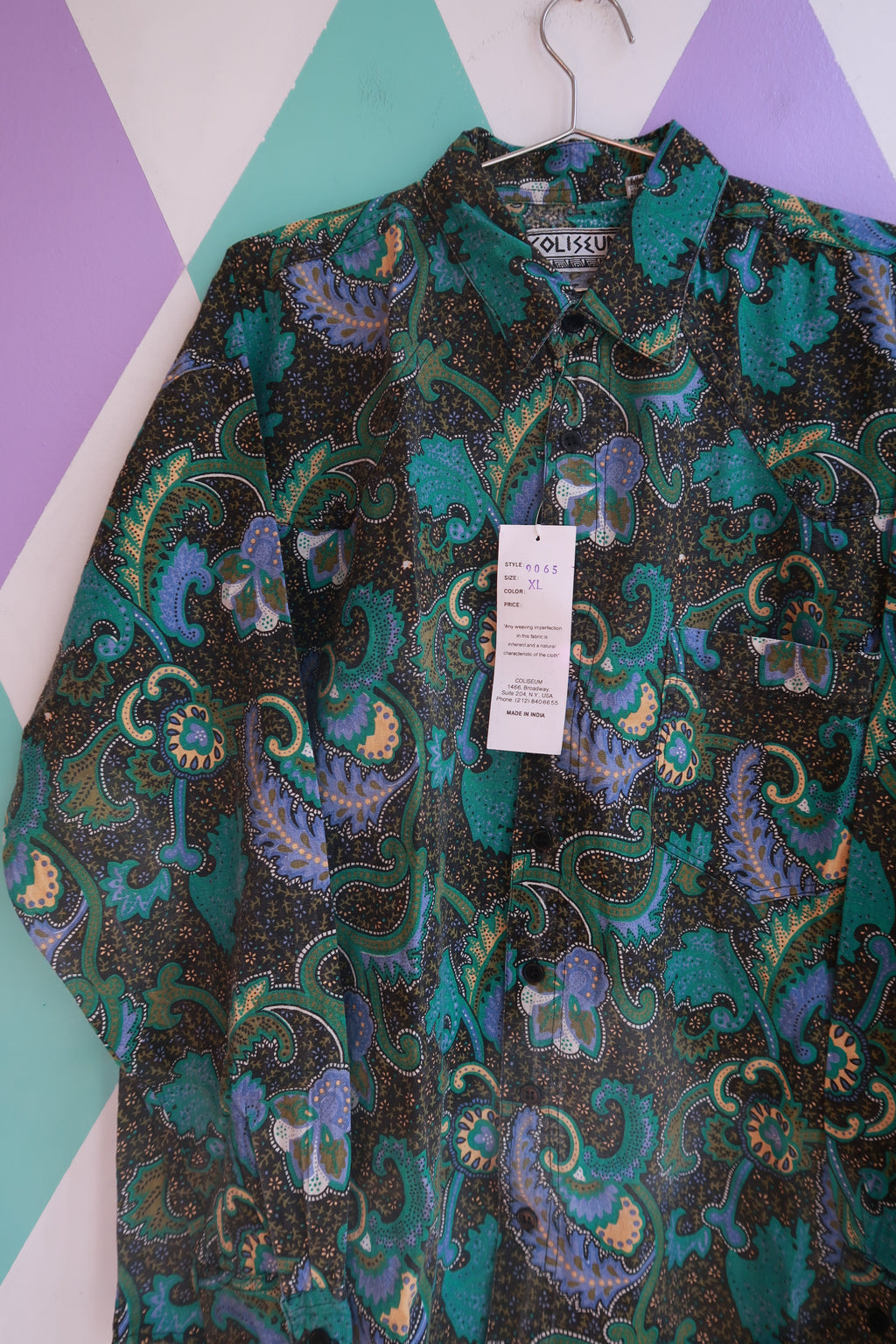 NWT Vintage 90s Paisley Button Up Blouse NWT