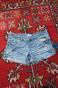 Vintage 2000s Paint Splatter Denim Cut Off Shorts