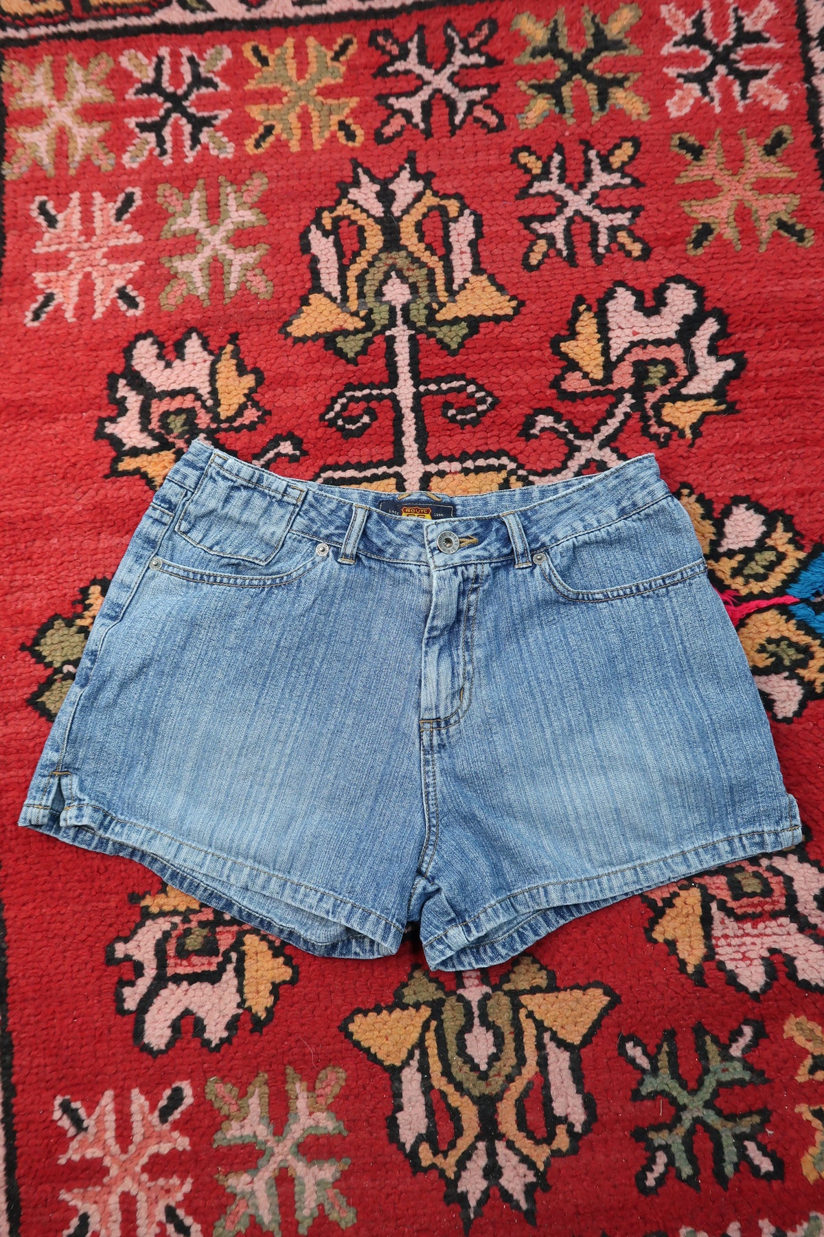 Vintage Route 66 Denim Shorts