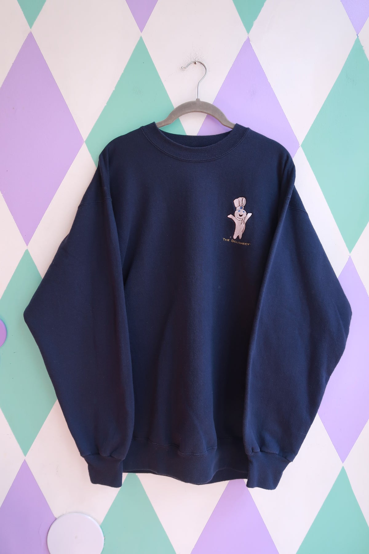 Vintage Pillsbury Doughboy crewneck sweatshirt by Elektra Vintage, featuring a classic Doughboy graphic on soft fabric.