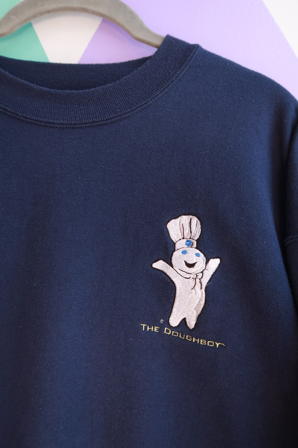 Vintage Pillsbury Doughboy crewneck sweatshirt by Elektra Vintage featuring a classic Doughboy graphic on soft fabric.