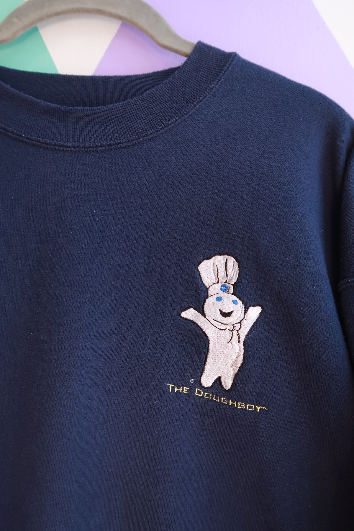 Vintage Pillsbury Doughboy crewneck sweatshirt by Elektra Vintage featuring a classic Doughboy graphic on soft fabric.