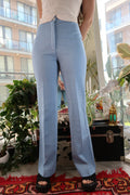 1970s Vintage Light Blue High-Waisted Trousers