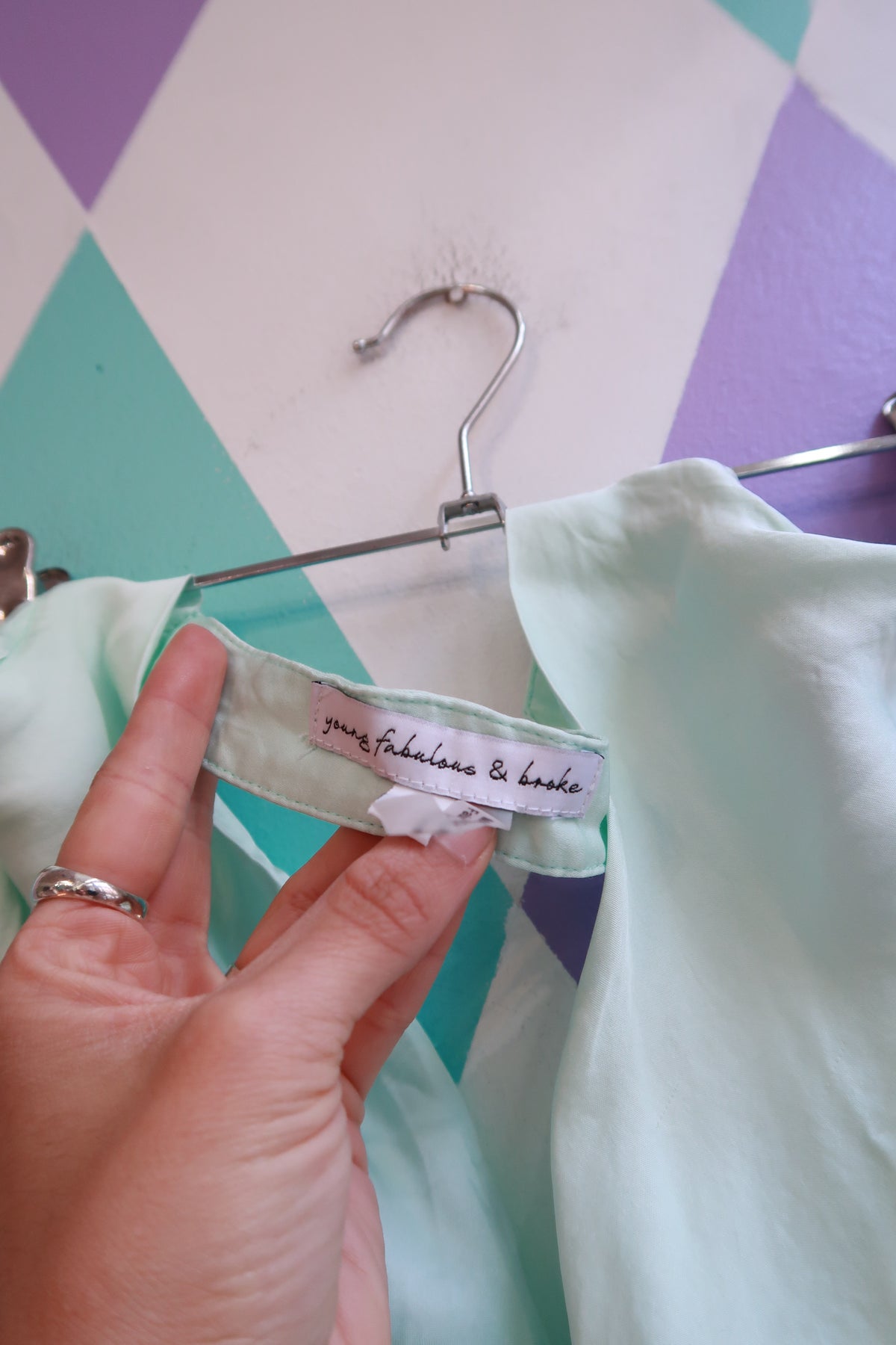 Ombre Mint Green Satin Halter Maxi Dress