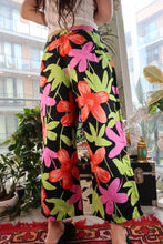 Load image into Gallery viewer, Vintage Bright Tropical Floral Pants - Floral Wide Leg Bottoms
