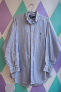 Vintage Ralph Lauren Blue Stripe Button Down Shirt