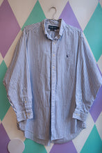Load image into Gallery viewer, Vintage Ralph Lauren Blue Stripe Button Down Shirt
