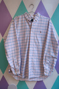 Vintage Ralph Lauren Pink & Blue Windowpane Plaid Button Down Shirt