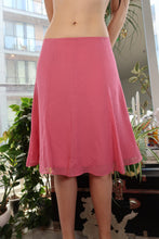 Load image into Gallery viewer, Vintage 2000s Express Silk Pink Polka Dot  Midi Skirt - Pink and Black Polka Dot Skirt
